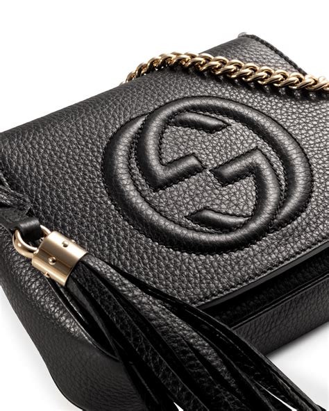 gucci crossbody purse black|black leather gucci crossbody bag.